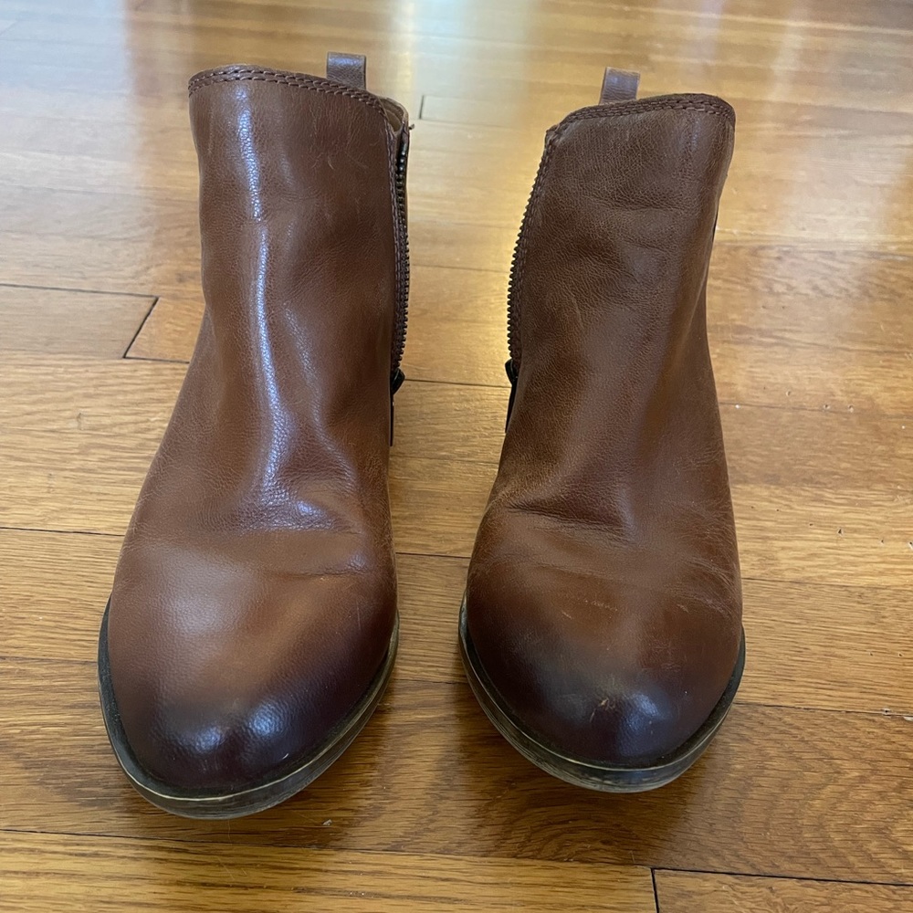 Lucky Brand Brown Women’s Leather Ankle Booties 8.5